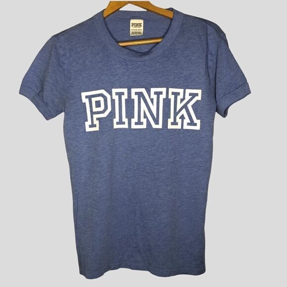 PINK VICTORIA Secrets T-shirt, Blue Size XS - Picture 1 of 5